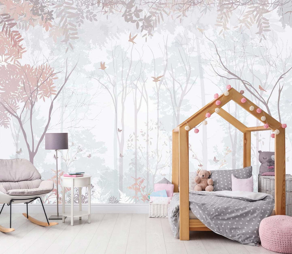 Forest Wallpaper Mural Living Room Kid's Room | 127"x96" Not Self-Adhesive