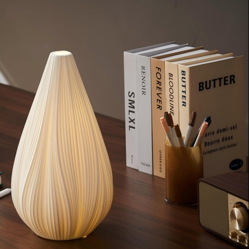 12.5" Modern Ceramic Table Lamp, Fully Dimmable Modern Bedside Lamps and Nightstand, White Translucent Ceramic Shade