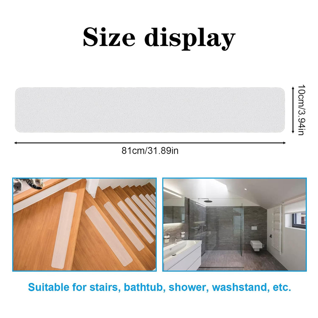 Non-Slip Stair Treads Tape Set, (15-Pack, 32"x4") Clear Anti-Slip Indoor Strips Adhesive Stair Safety Treads for - Set of 15