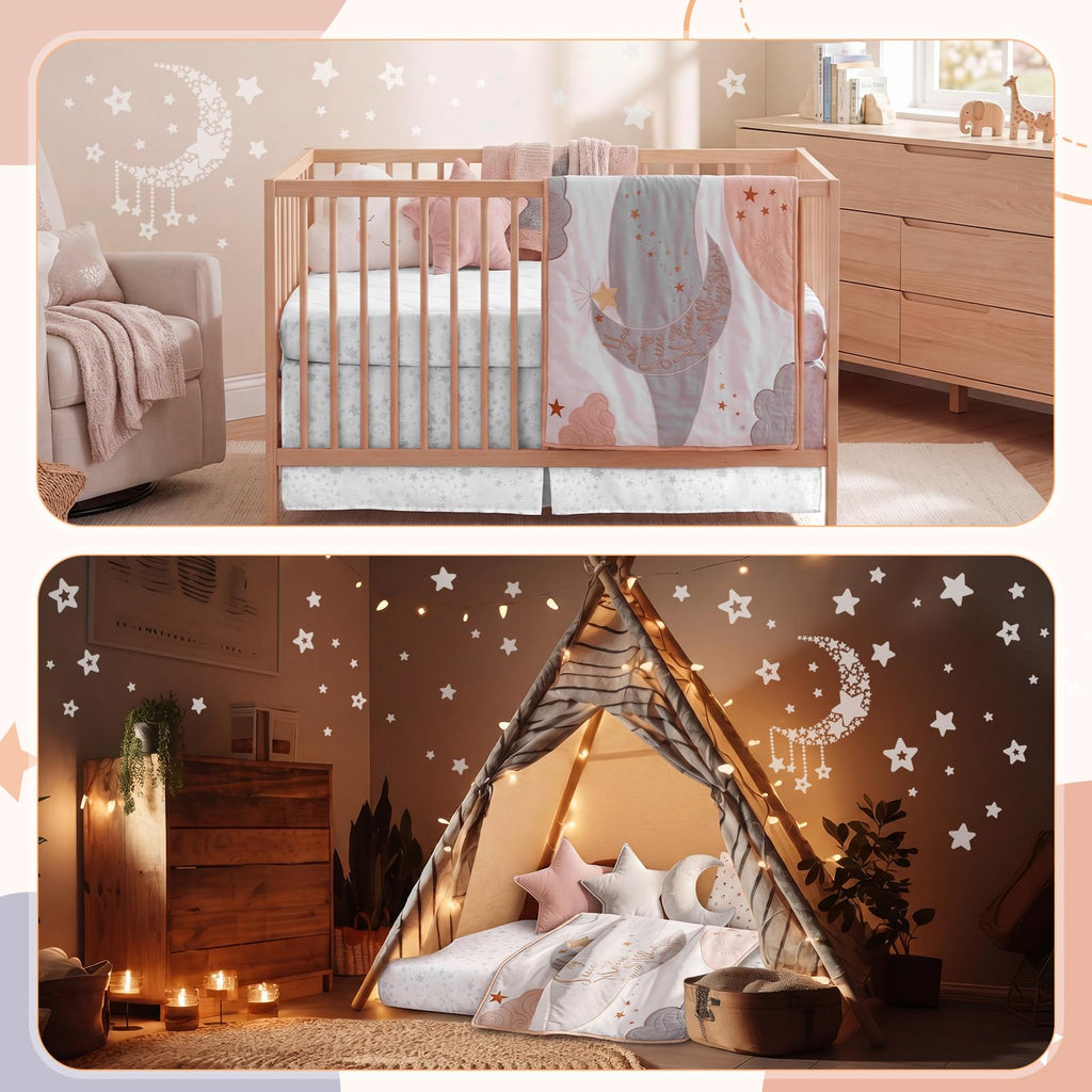 5 Pcs Moon Crib Bedding Set for Baby