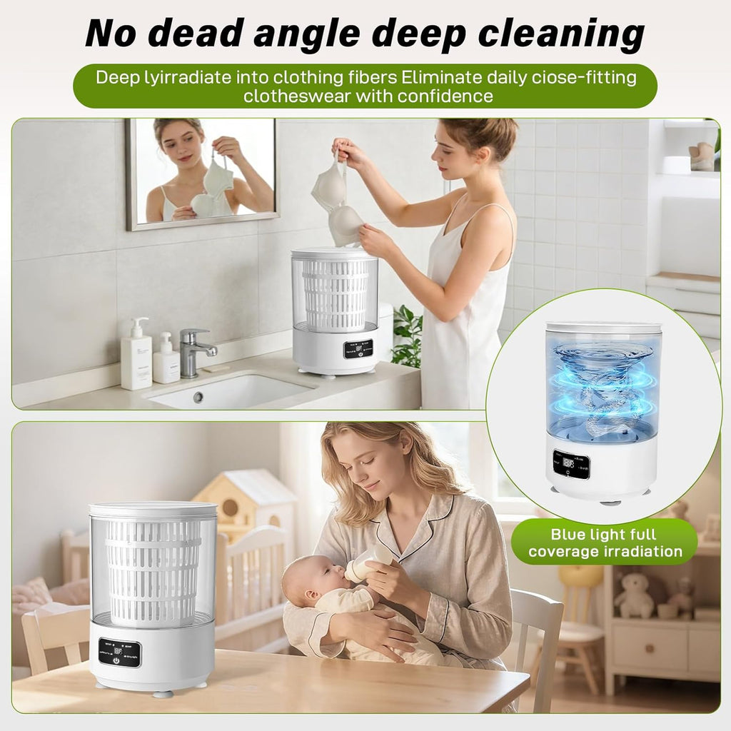 Portable Mini Washing Machine,4L Large Capacity Underwear Washing Machine,With blue Light and Dehydration Function