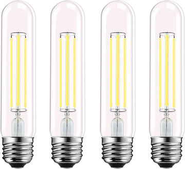 T9 T10 LED Bulb, E26 Dimmable LED Tube Light Bulb, 110v 600Lumens 60W Equivalent, Clear Glass Tubular Light Bulb, 4