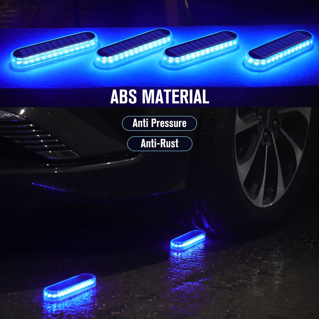 Solar Dock Deck Lights Outdoor 6Pcs Blue Solar Step Lights IP68 Waterproof