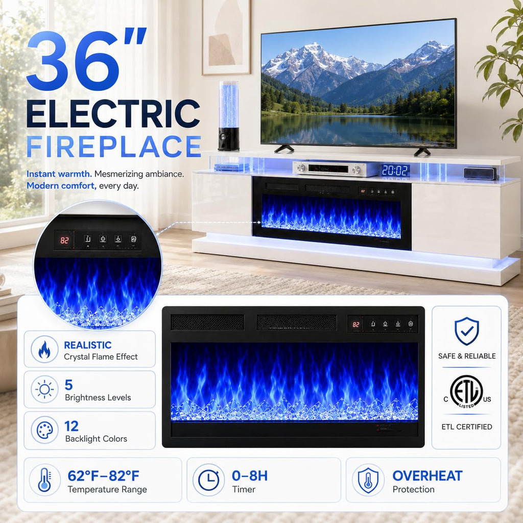 70" for TVs up to 80", White & Black