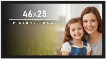 46x25 Frame Black Picture Frame - Complete Modern Photo Frame Includes UV Acrylic Shatter Guard Front, Acid Free Foam