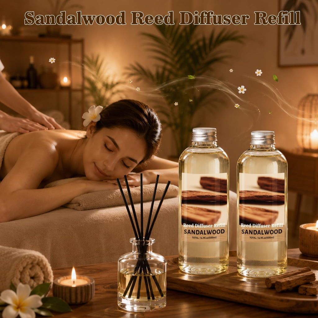 Reed Diffuser Oil Refill, Sandalwood Scented Refill, 33.8 Fl Oz