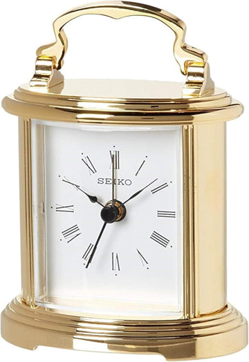 Gold Alloy Bedroom Alarm Carriage Clock, 4.3 x 3 Inches