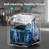 Countertop Ice Maker Machine, 8 Ice Cubes in 6 mins, 26lb/Day Bullet Ice with 2 Sizes- Portable Mini, Energy Saving &