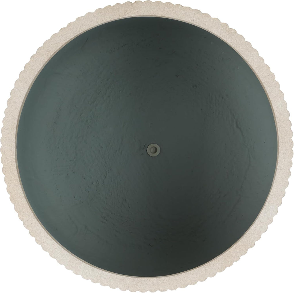 Outdoor - Lucca Large Planter Pot - Beige Cement Ficonstone with Drainage Hole - Frost Resistant Garden Planter