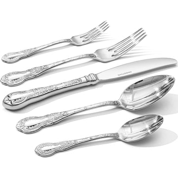 Silverware Set for 1, 5pc Vintage Flatware Set, 18/10 Stainless Steel