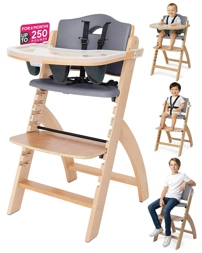 Beyond Junior Convertible Wooden High Chair with Removable Tray