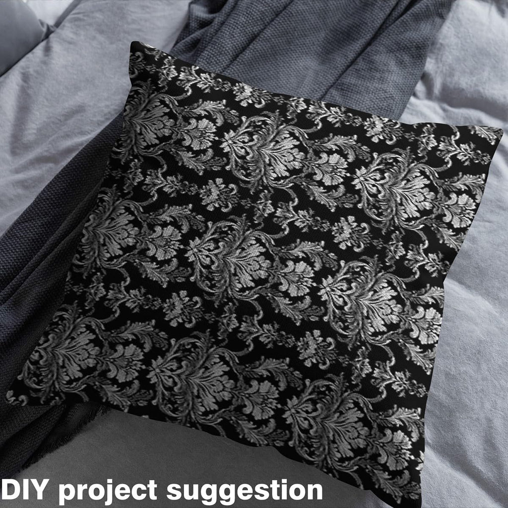 Gray Jacquard Fabric by The Yard Elegant Upholstery Fabric for Chairs 3 Yard Neoclassical Floral Pattern DIY