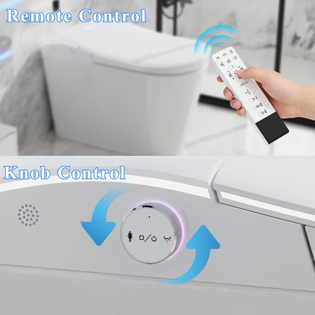 One-Piece Smart Toilet, Premium Care with Women's Front Wash, Auto Open Lid, Instant Warm Water & Warm Air Dryer