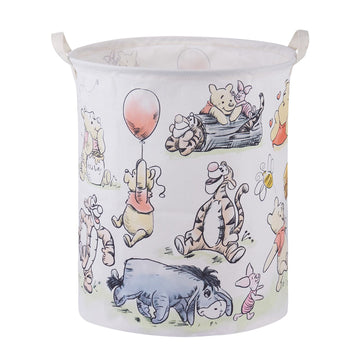 Bear Storage Basket, Nursery Large Hamper Canvas Laundry Basket Foldable With Waterproof Pe Coating, For Kids Boys And