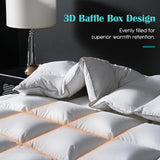 Goose Feather Down Fiber Comforter Queen, 100% Cotton Ultra Soft Fluffy Duvet Insert Queen