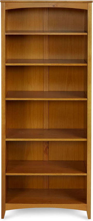 Shaker Style 6 Shelf Bookcase / Solid Wood / 72 inch Tall / Adjustable Shelving / Closed Back / Display Bookshelf