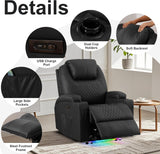 Power Recliner Chair with Vibration Massage & Heat for Adults