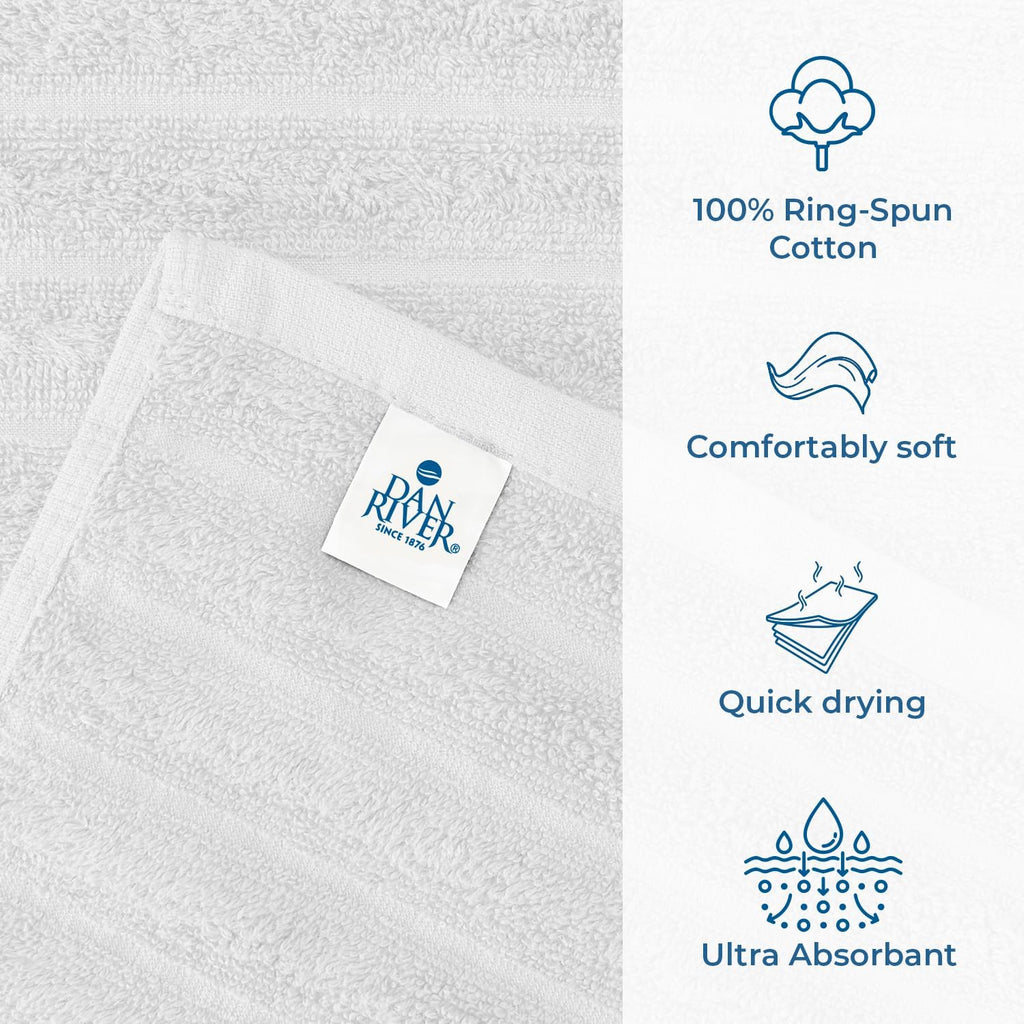Ribbed Extra Large Bath Sheets Pack of 2, 35 x 70 Inches, White | Oversized Bath Sheets with Full Body Coverage