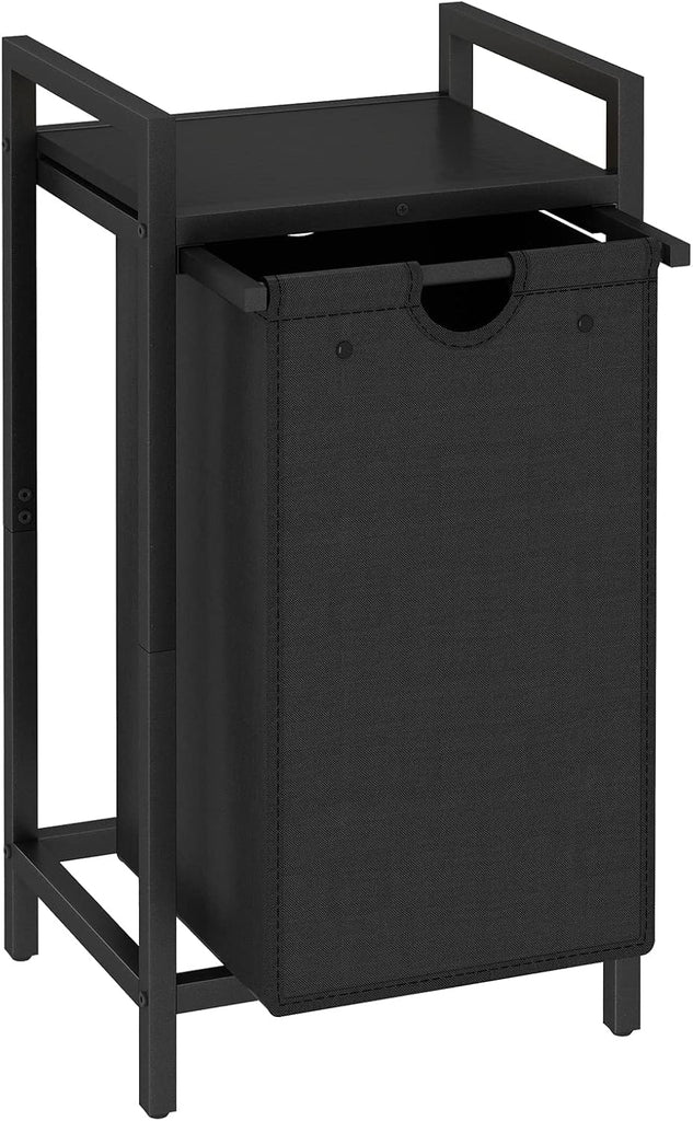 Laundry Hamper, Two-Color Laundry Basket with Removable Laundry Bag and Top Shelf, Clothes Hamper for Samll