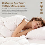 Luxury Feather Down Fiber Comforter Queen, Ultra-Soft Cotton-Blend Fabric