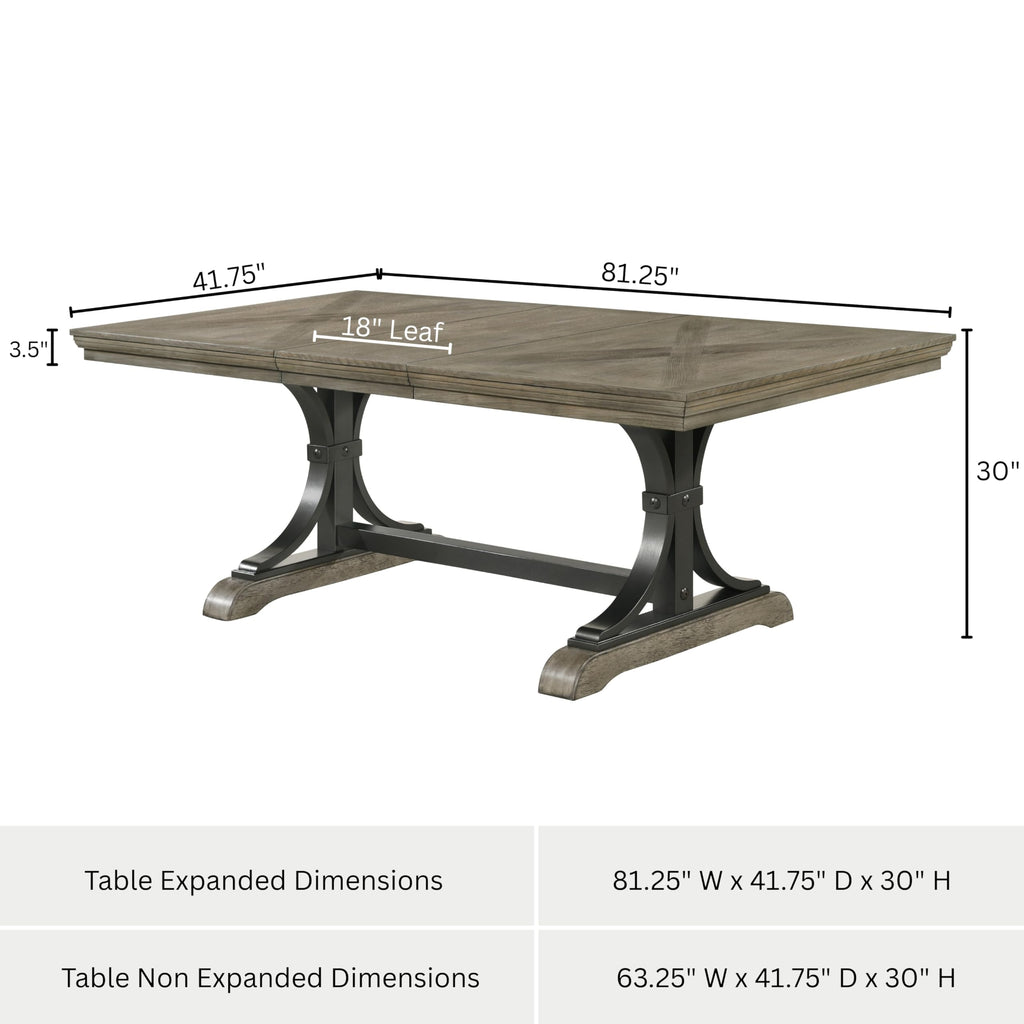 Birmingham Dining Table, Driftwood Finish