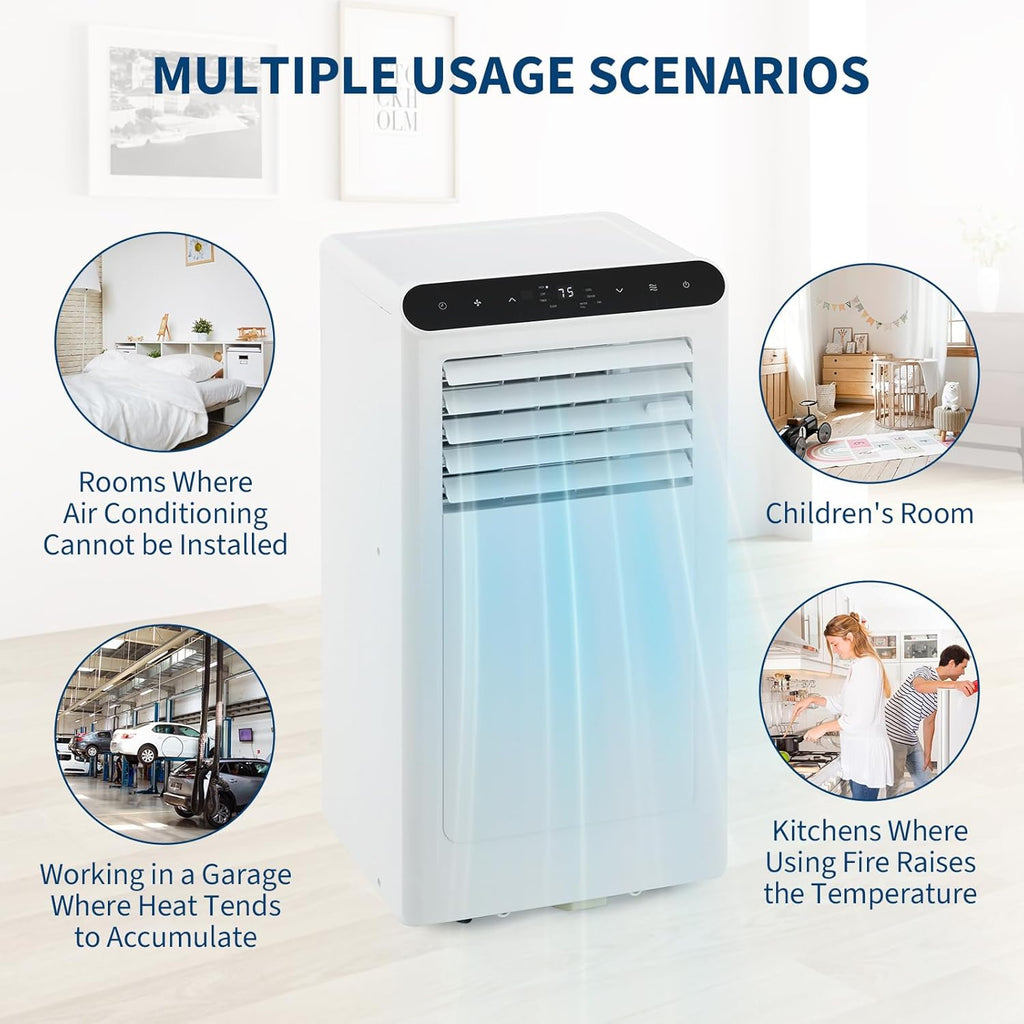 2025 New Model Portable Air Conditioner, 8000 BTU Air Conditioner Cool Up to 350 Sq.Ft, 3-in-1 AC Unit, Dehumidifier