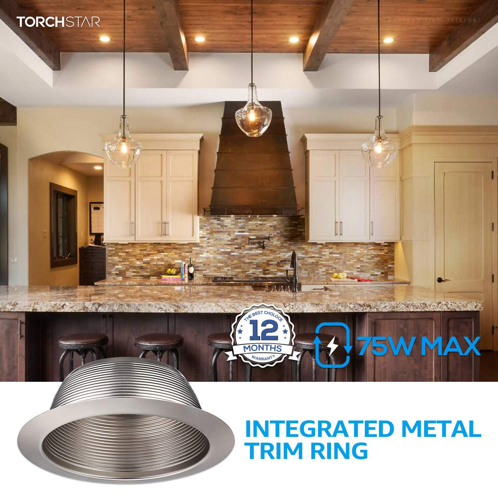 6 Inch Integrated Can Light Trim, Satin Nickel