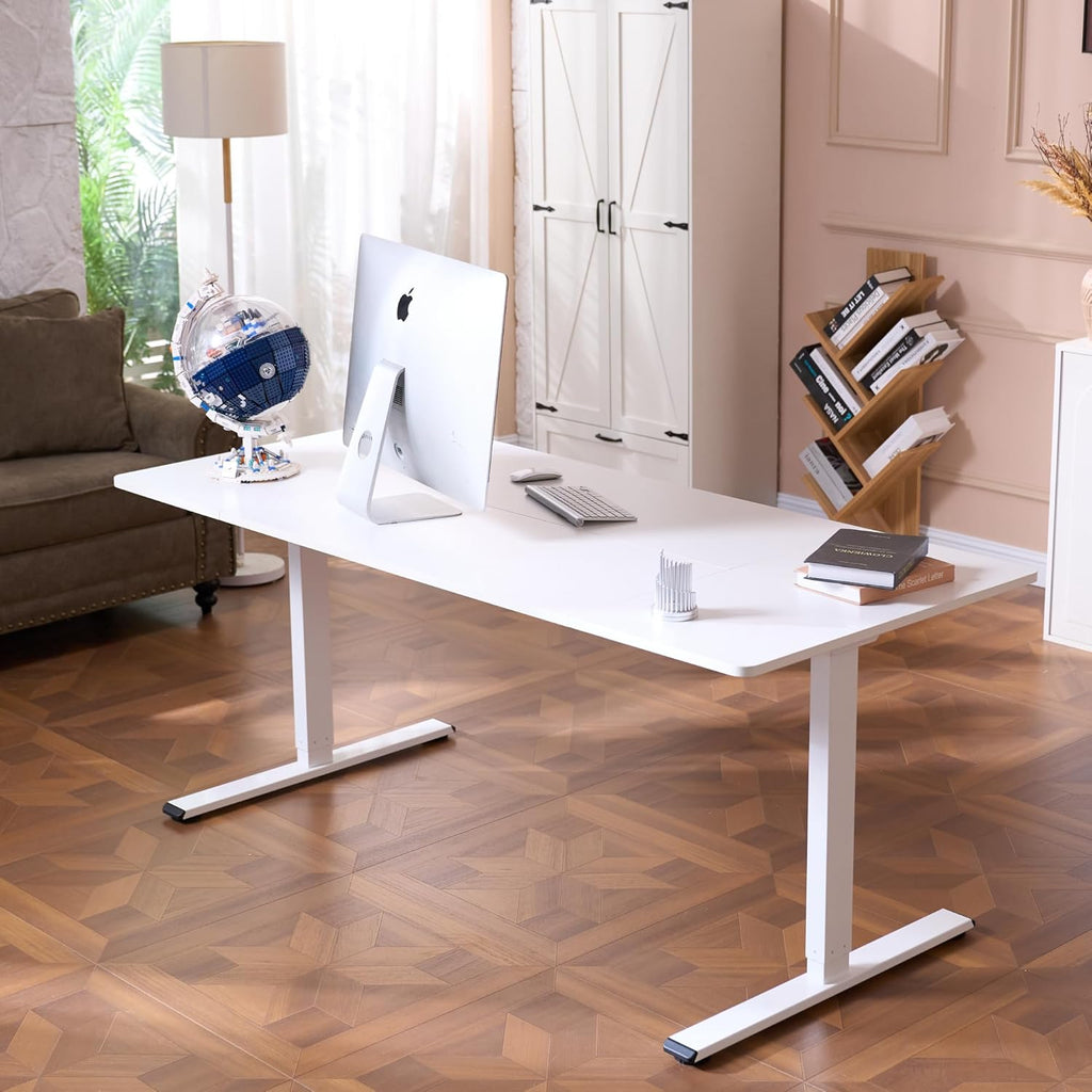 79x32 Inch Large Dual Motor Electric Standing Desk, White
