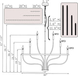 Black Chandelier 24-Light Industrial Iron Candle Chandelier Modern Suspended Farmhouse Chandeliers Pendant Light Fixtures for Dining Room Bedroom Living Room Kitchen Island Foyer E12 Bulb A109-B0CNG27665