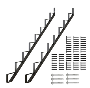 8-Step Outdoor Steel Stair Stringer for Deck Height 66in, 2 Pack