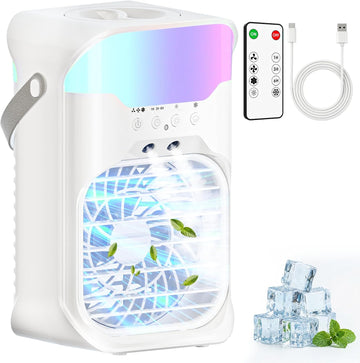 Portable Air Conditioners, Air Conditioner, Dual Nozzle AC Unit with Remote Control, 1600ML Tank, 3 Speeds