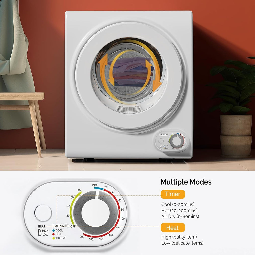 17.8LBS Full Automatic Washing Machine and 1.5CuFt Portable Clothes Dryer Set, Compact Laundry Washer and Dryer Combo