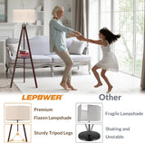 Tripod Floor Lamp, Mid Century Wood Standing Lamp, Modern Design Shelf Floor Lamp