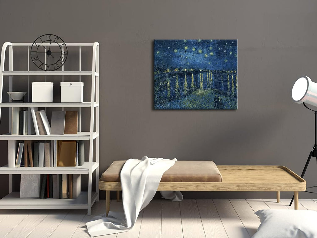 Starry Night Over the Rhone by Van Gogh Classic Oil Paintings Reproduction Modern Seascape Giclee Canvas Prints