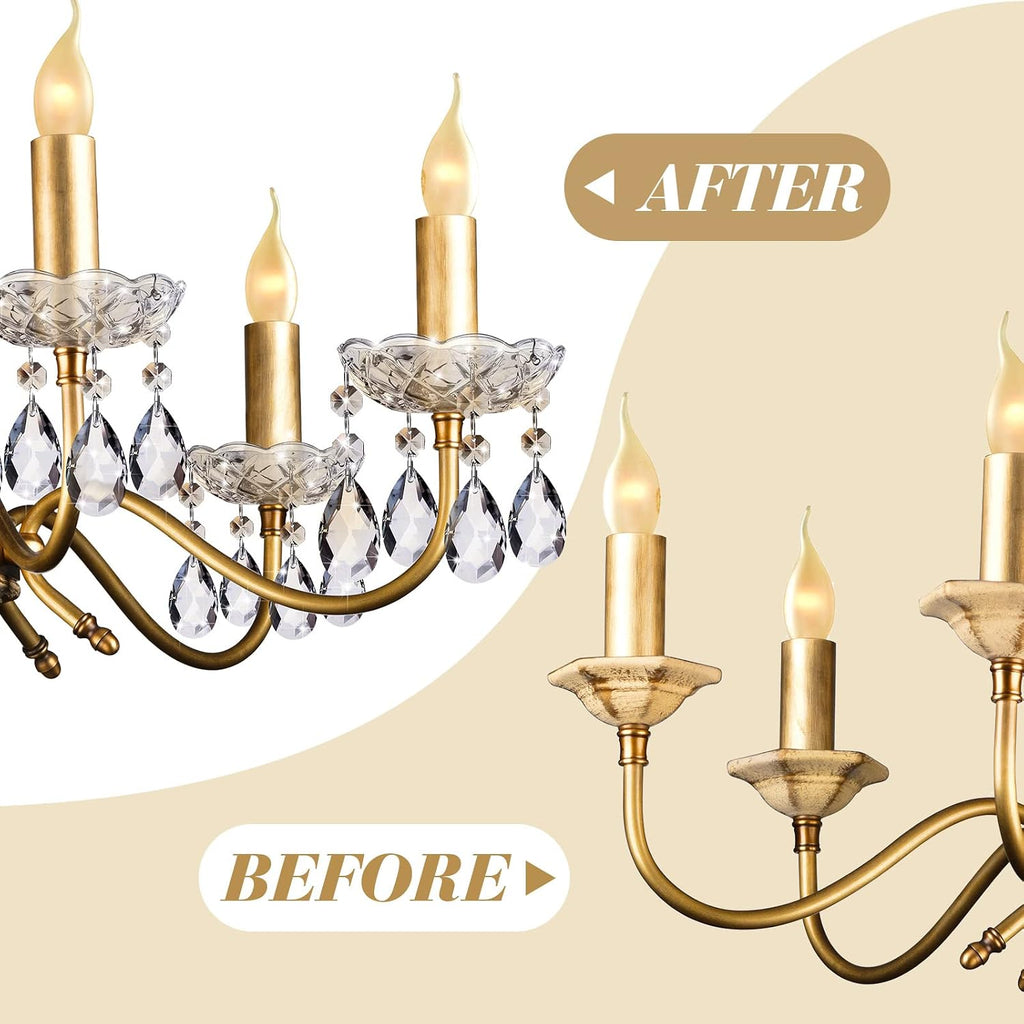 6 Pcs Bobeches for Chandelier 4 Inch Crystal Chandeliers Teardrops Pendant Bobeche Replacement Parts with 4 Side
