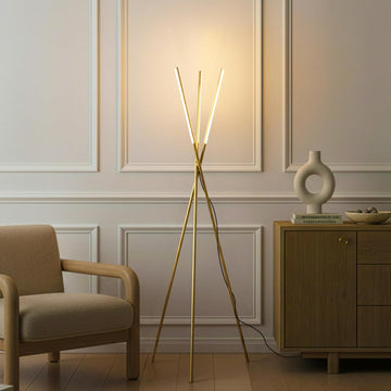 Stix LED Tripod Floor Lamp - Dimmable Modern Standing Lamp, with 3 Lights