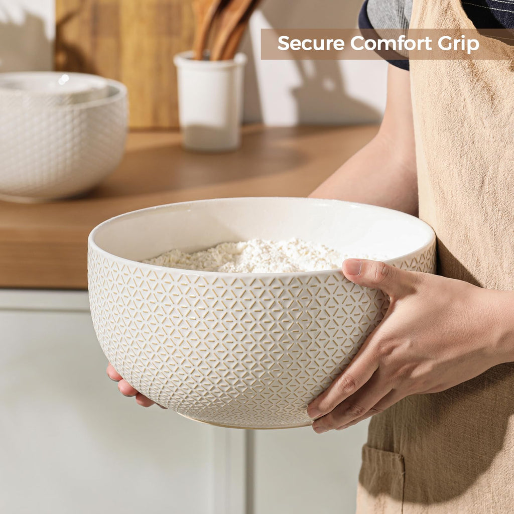 Ceramic Mixing Bowls Set of 4, Nesting Bowls