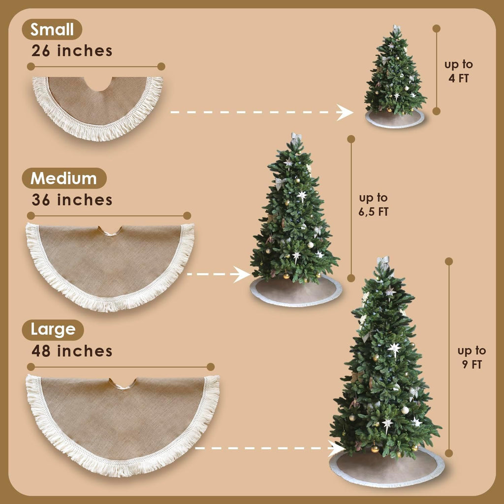 Christmas Tree Skirt 36', Burlap Tree Decorations, Tree Collar BOH Decor
