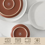 Plates and Bowls Sets, 12 Pieces Modern Stoneware Dinnerware Set for 4 Kitchen Dinner Set Ceramic Dishware Dishes Set