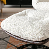 Modern Reading Chair and Ottoman — White