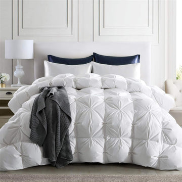 Goose Down Comforter Twin 800 Fill Power, 100% Cotton 93% Goose Down Winter Duvet Insert 700 TC, Heavyweight Cloud