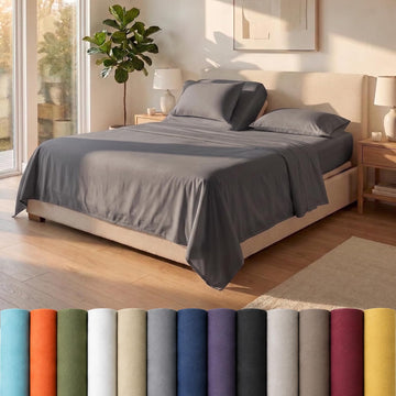 Bliss 1900 Top Split California King Sheet Set for Adjustable Bed 4 Pcs, Double Brushed Microfiber Split Head Sheets