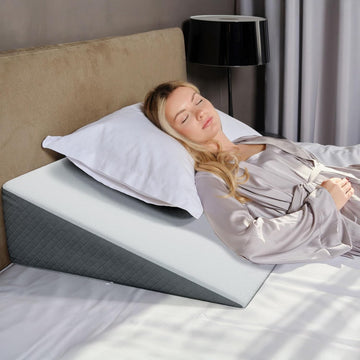 Kolbs Extra Wide Bed Wedge Pillow | Super Large, Memory Foam Top and Jacquard Cover | for Sleeping Acid Reflux GERD