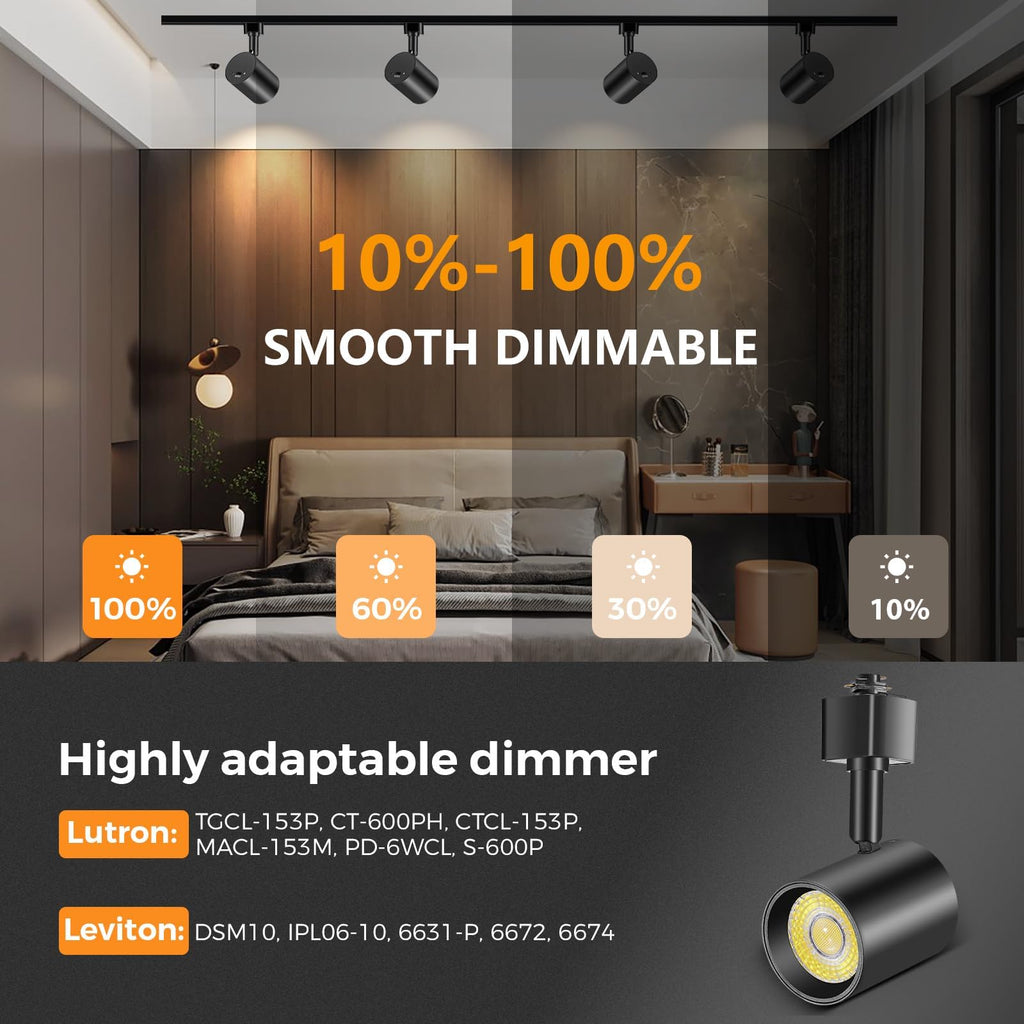 LED Track Lighting Kit with 13FT Rails, 10W Black