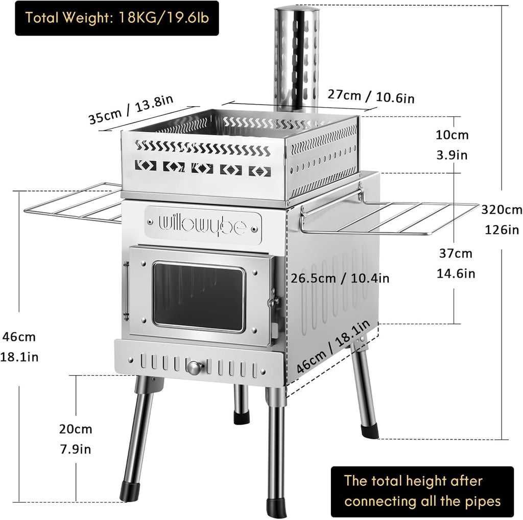 Portale Outdoor Sauna Set with Tent, Dry Sauna Wood Stove, Driftwood-infused Cooking for Friends