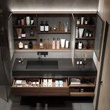 Bathroom Vanity with Sink - Single Sink Floating Vanity with Anti-Fog Mirror Cabinet
