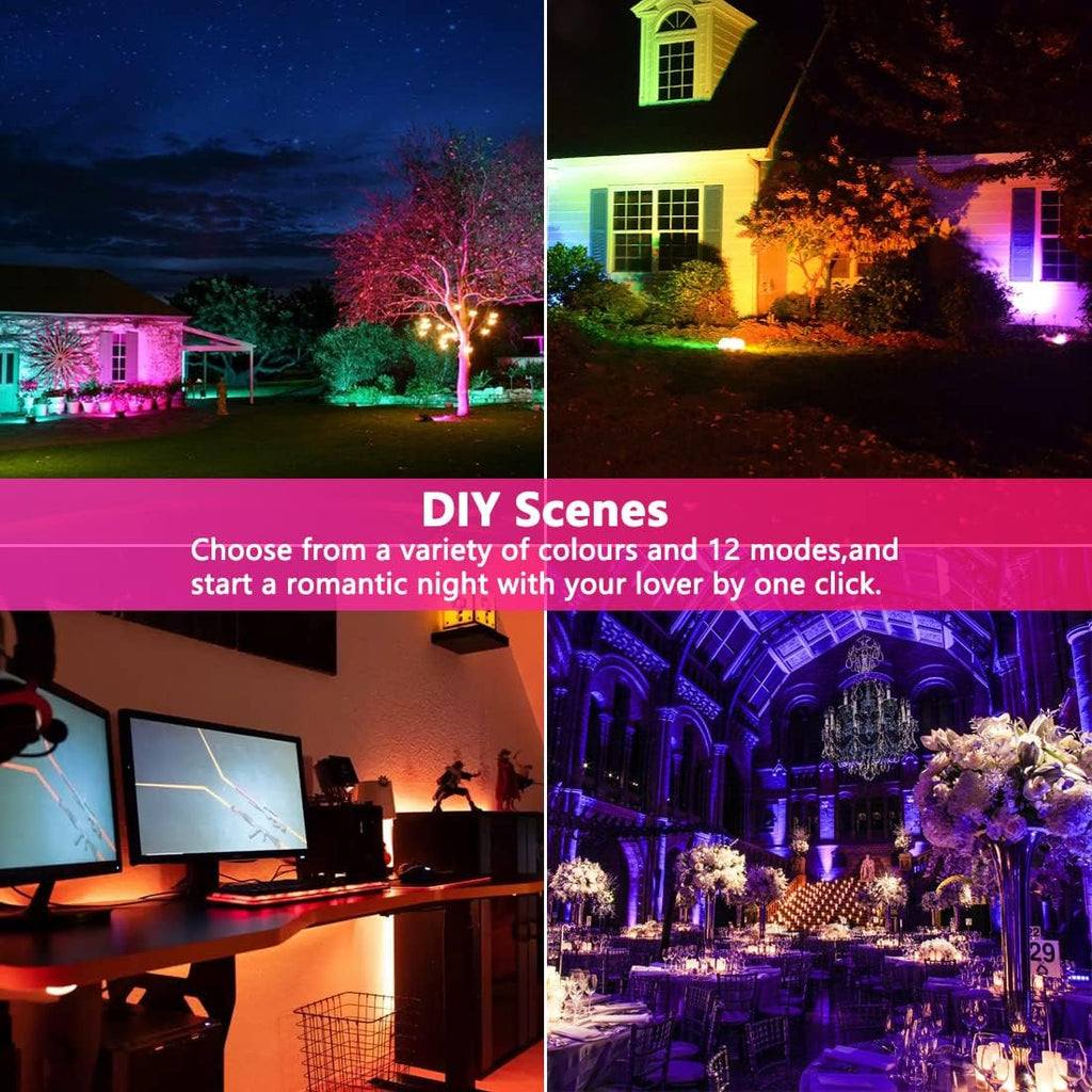 Led Flood Light 30W, 300W Equivalent 3000 LM Outdoor Color Changing Lights | 2700K & 16 Million Colors&Timing& Music
