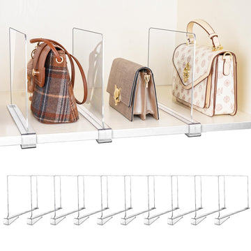 Shelf Dividers for Closet Organization, Adjustable Shelf Separators, 10 Pcs