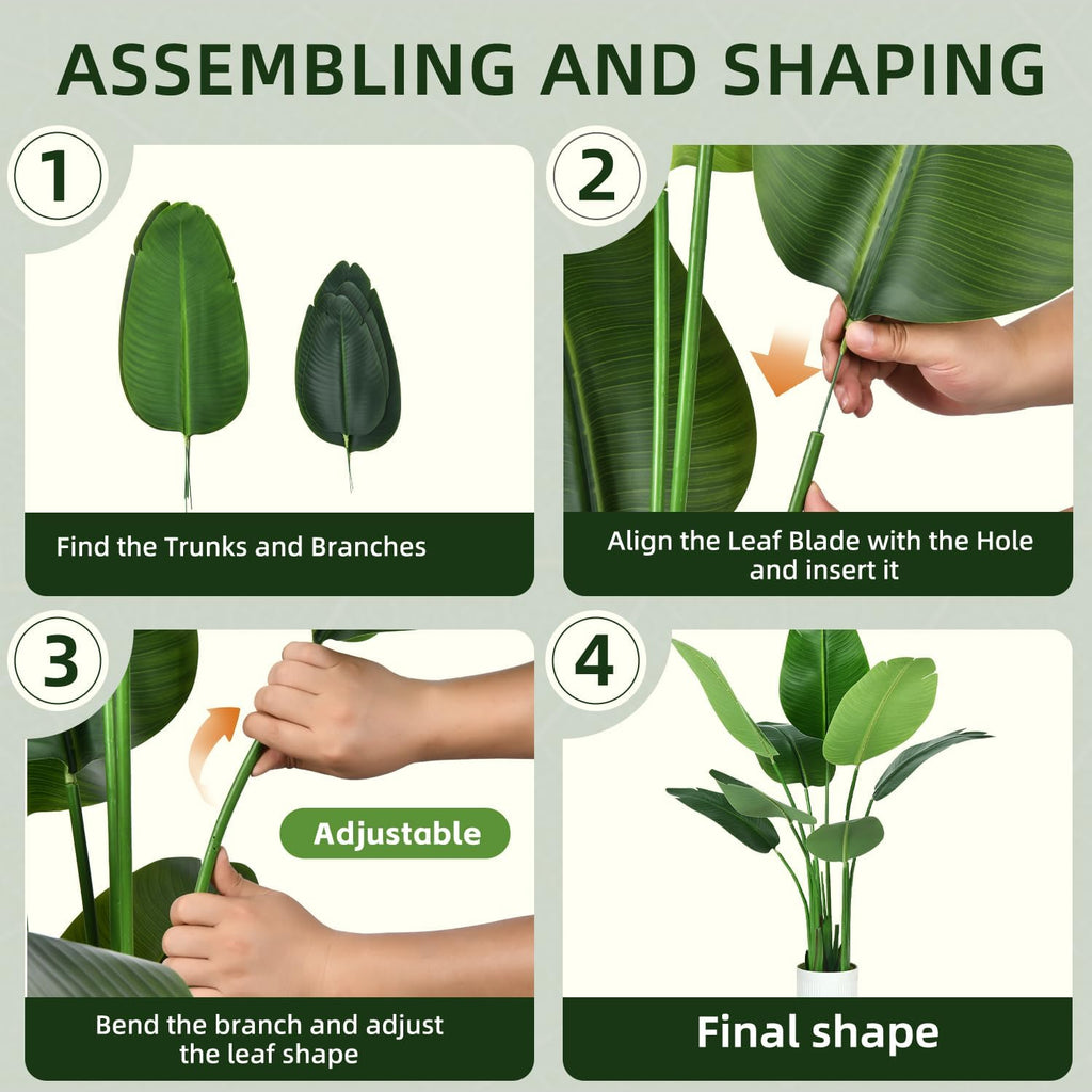 Bird of Paradise Plant Artificial 6ft,Faux Plants Indoor Tall with 12 Trunks - The Perfect Indoor Silk Floor Plant