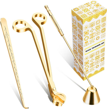 Candle Wick Trimmer, Candle Snuffer and Wick Dipper & Candle Accessory Set, 3 in 1 Candle Care Kit for Candle Lover